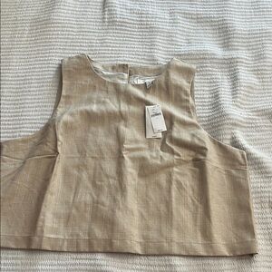Banana Republic Tan Striped Tank Top